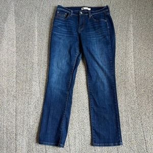 LEVI'S 505 Straight Leg Jeans Mid Rise Dark Wash Stretch Women's 6 Short Petite